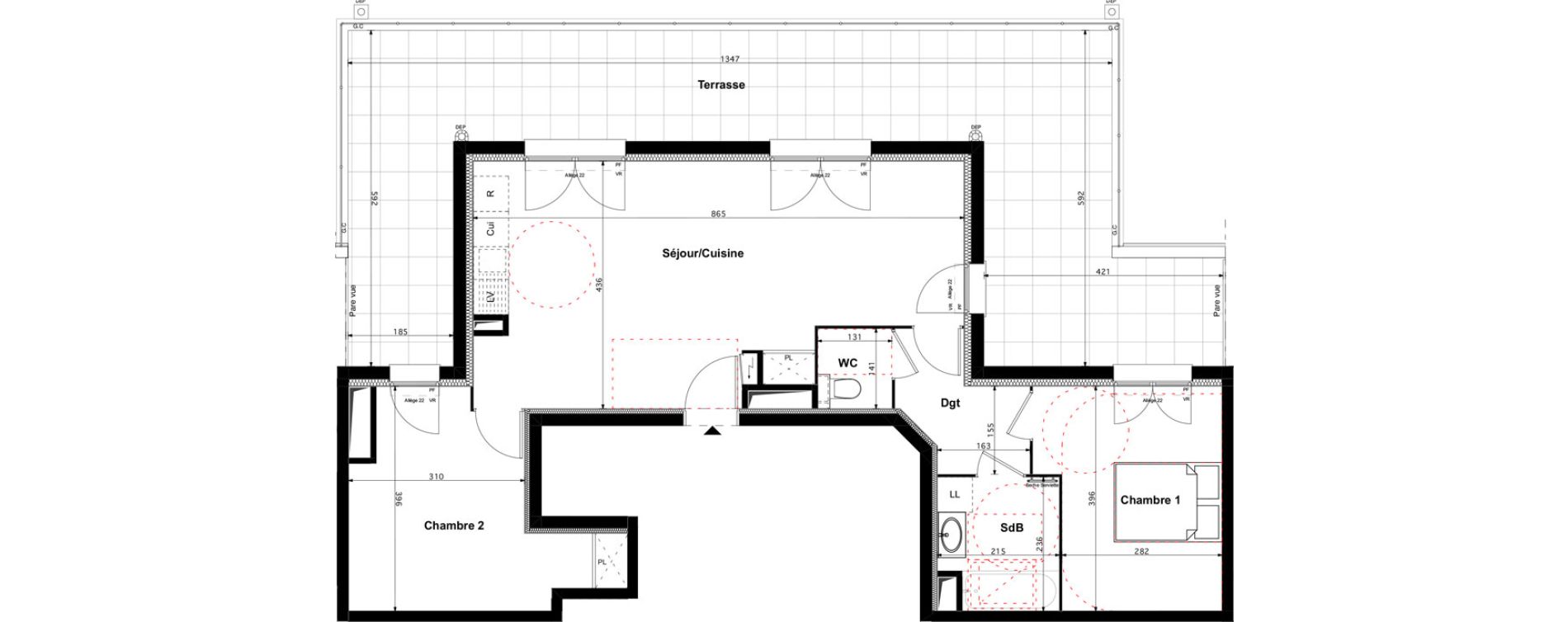 Appartement T3 de 68,85 m2 &agrave; Ach&egrave;res Montsouris