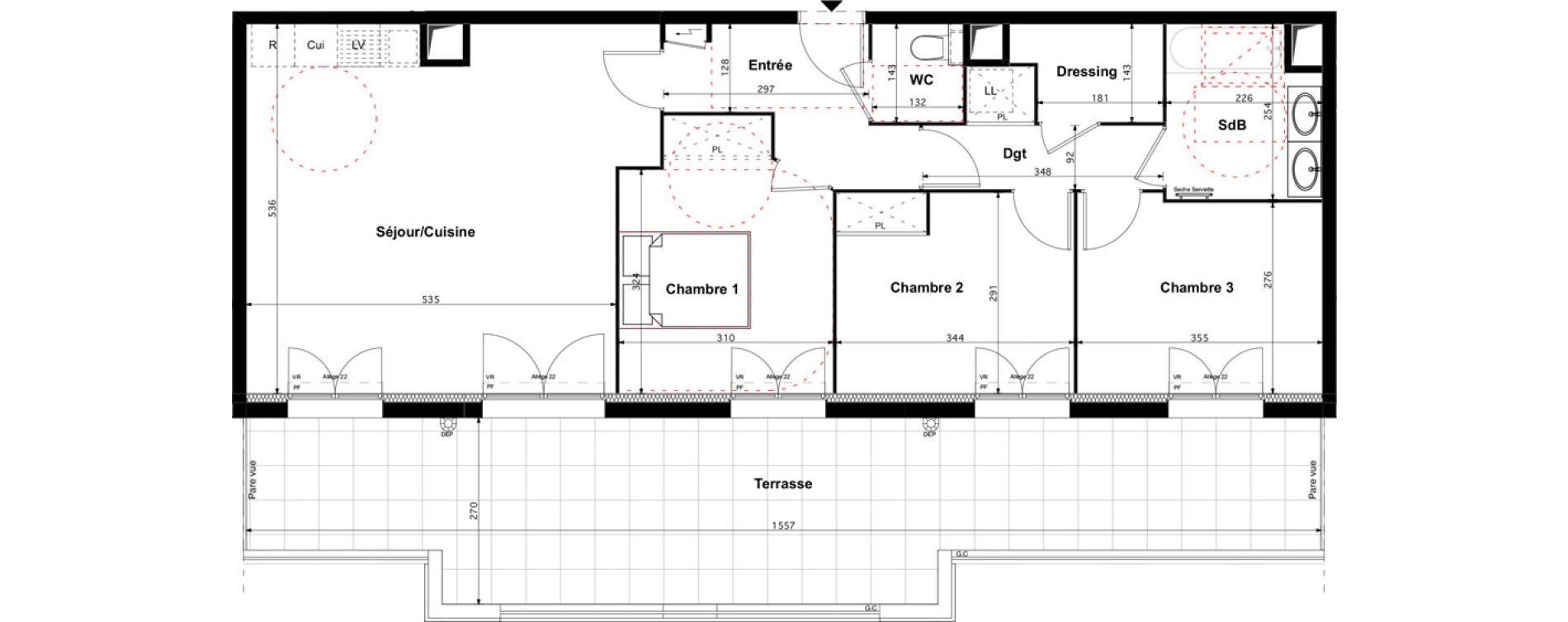 Appartement T4 de 80,40 m2 &agrave; Ach&egrave;res Montsouris