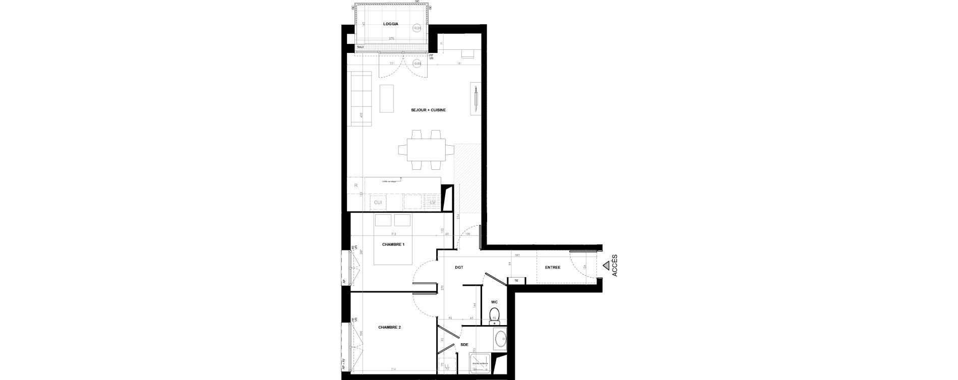 Appartement T3 de 64,50 m2 &agrave; Ach&egrave;res Le ch&ecirc;ne feuillu
