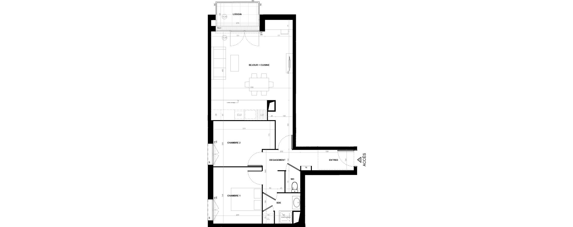 Appartement T3 de 64,20 m2 &agrave; Ach&egrave;res Le ch&ecirc;ne feuillu