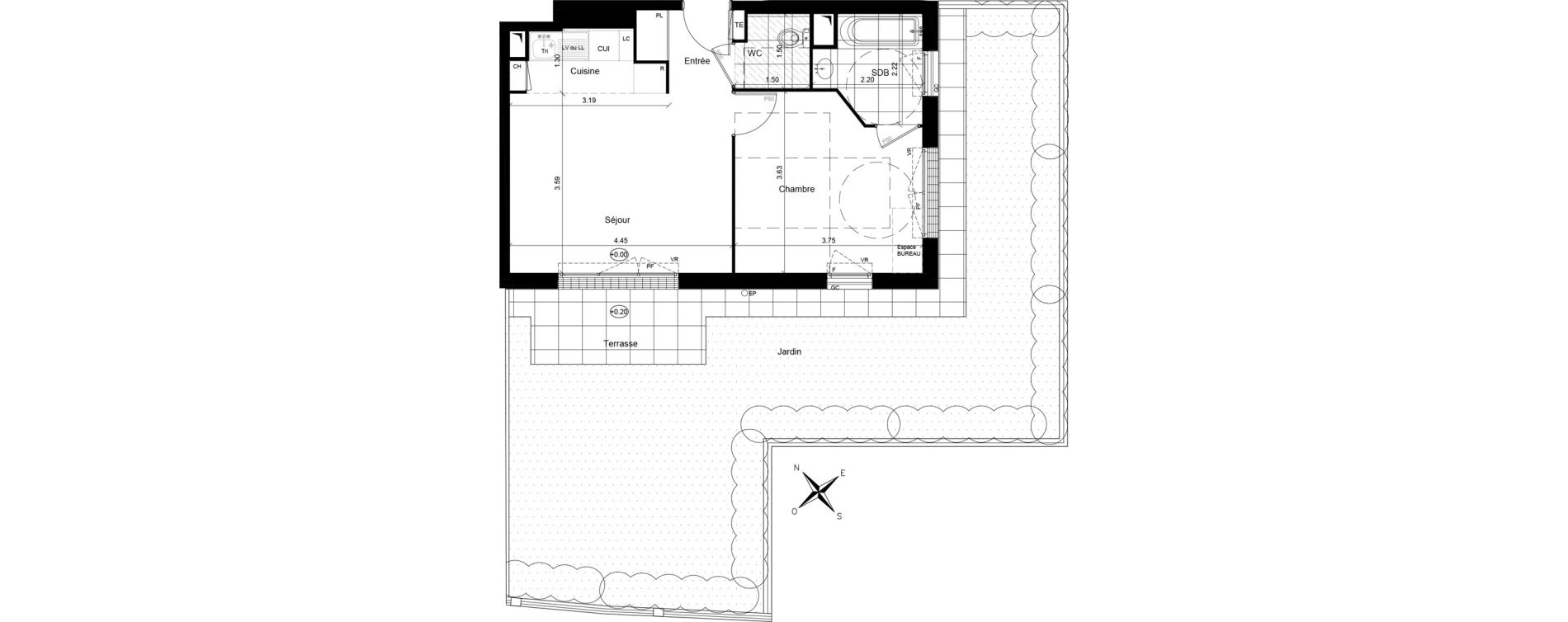Appartement T2 de 40,73 m2 &agrave; Andr&eacute;sy Denouval