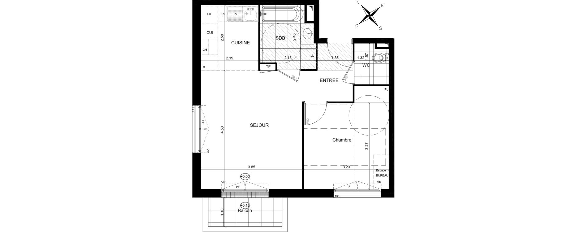 Appartement T2 de 44,52 m2 &agrave; Andr&eacute;sy Denouval