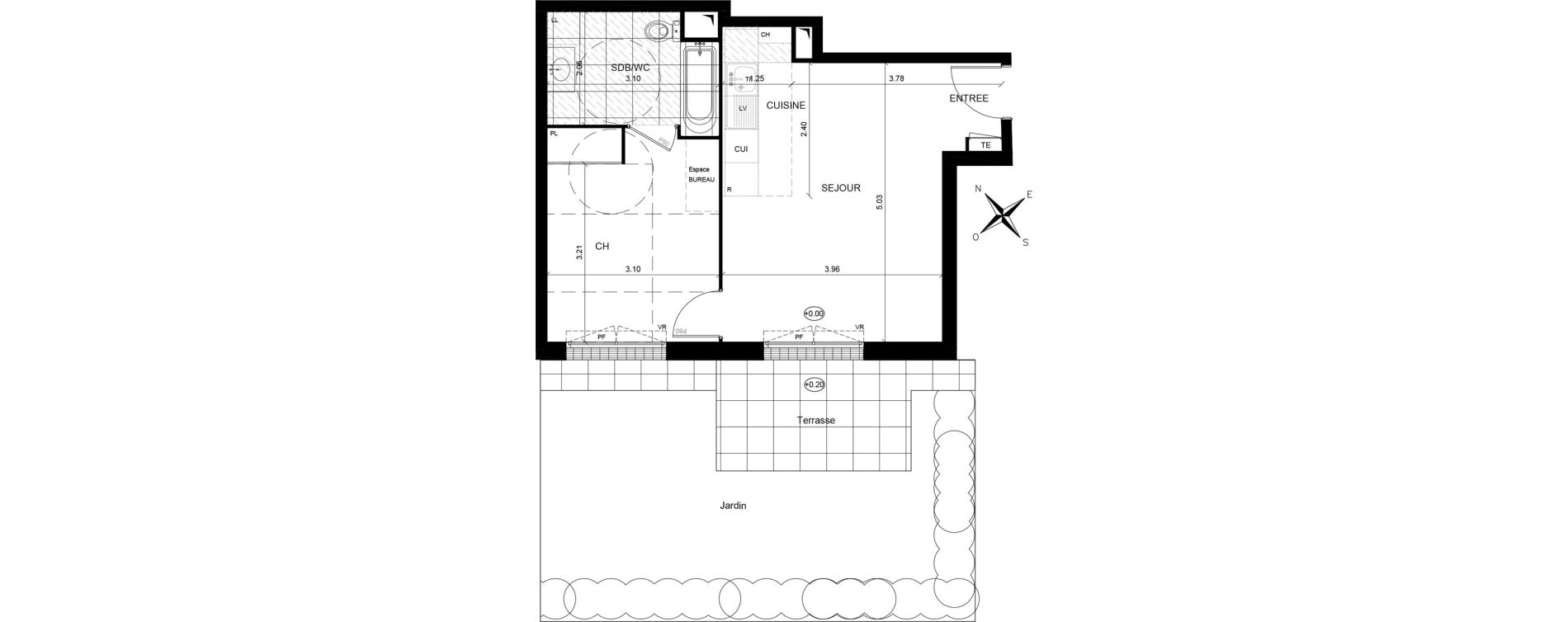 Appartement T2 de 40,14 m2 &agrave; Andr&eacute;sy Denouval