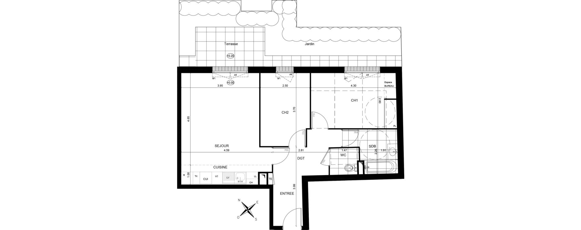 Appartement T3 de 60,44 m2 &agrave; Andr&eacute;sy Denouval