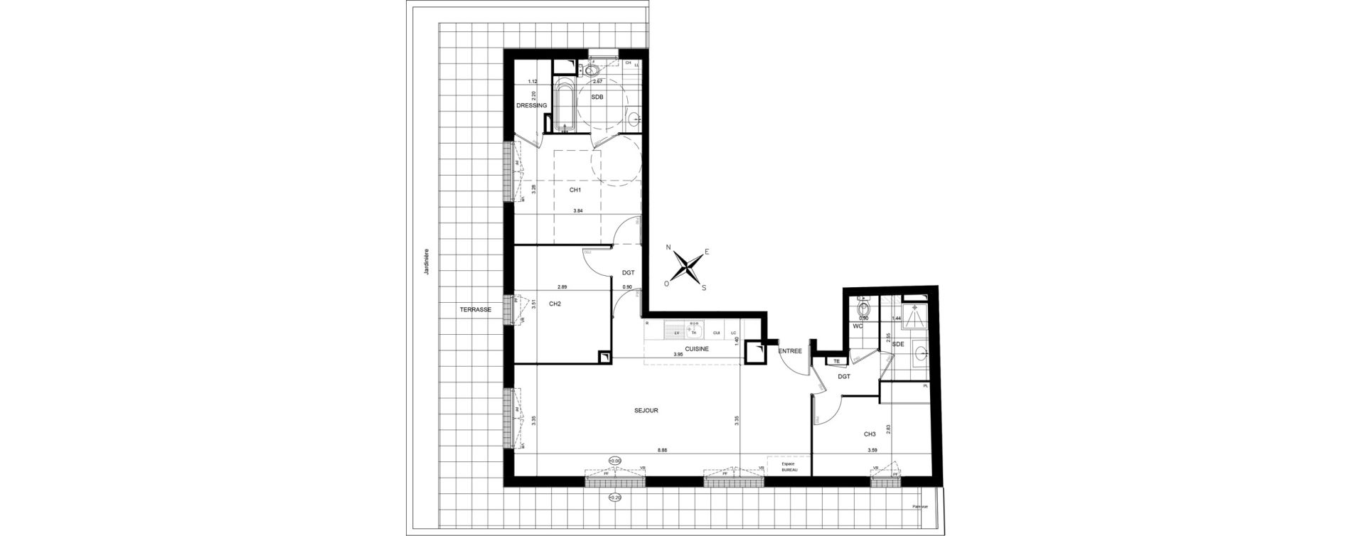 Appartement T4 de 85,05 m2 &agrave; Andr&eacute;sy Denouval