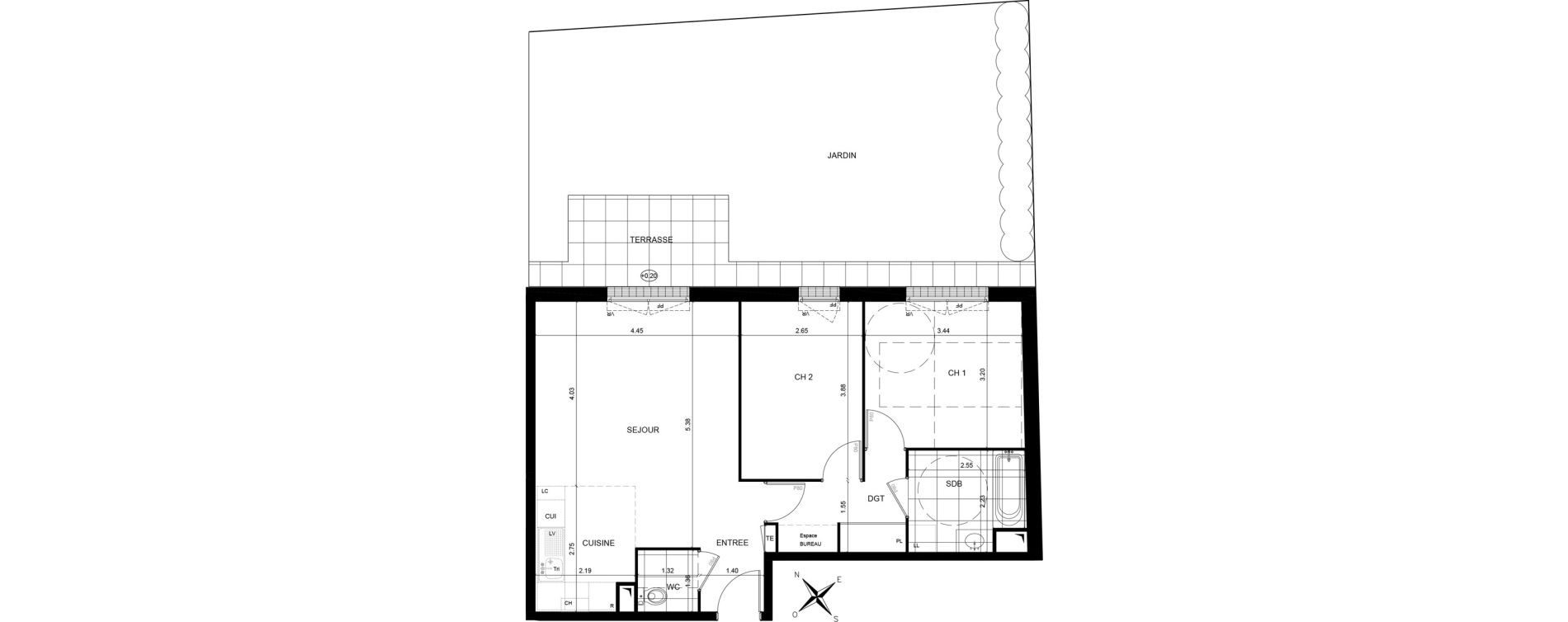 Appartement T3 de 63,16 m2 &agrave; Andr&eacute;sy Denouval