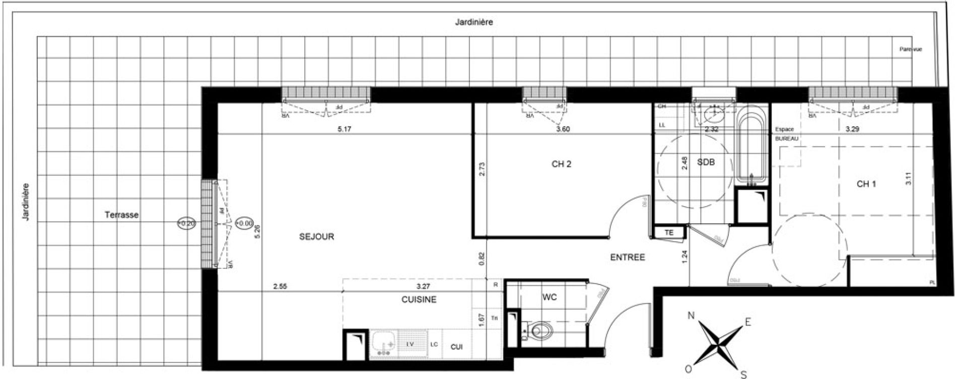 Appartement T3 de 64,91 m2 &agrave; Andr&eacute;sy Denouval