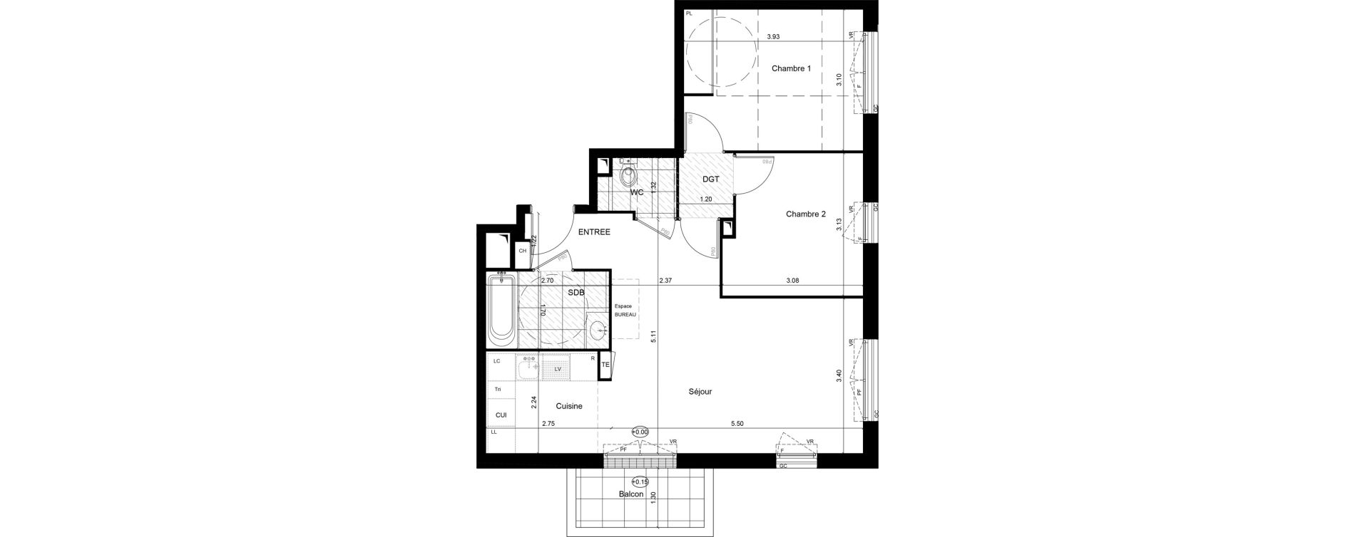 Appartement T3 de 60,75 m2 &agrave; Andr&eacute;sy Denouval