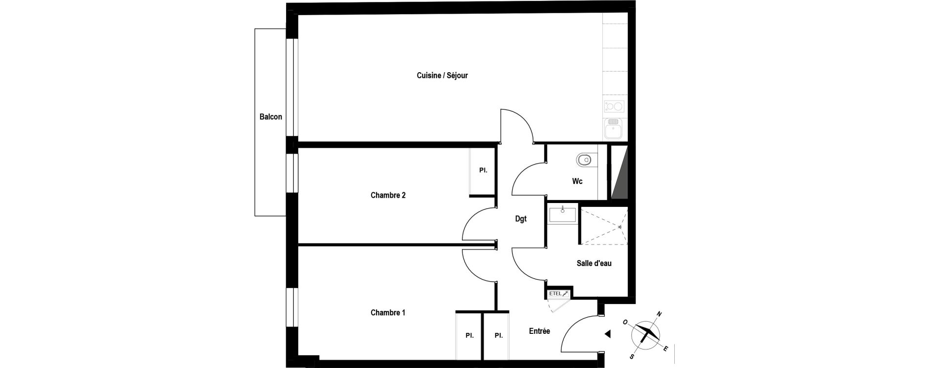 Appartement T3 meubl&eacute; de 70,21 m2 &agrave; Aubergenville Elisabethville