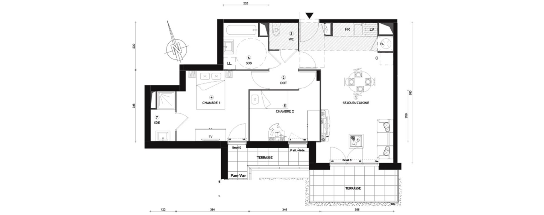 Appartement T3 de 60,80 m2 &agrave; Beynes Centre