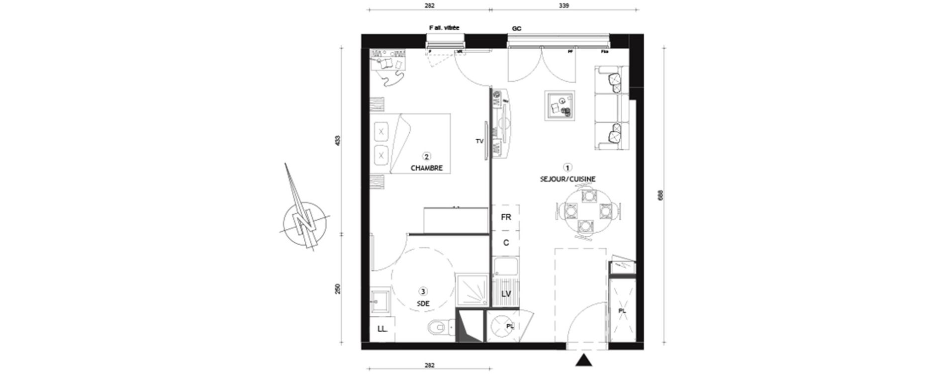 Appartement T2 de 41,50 m2 &agrave; Beynes Centre