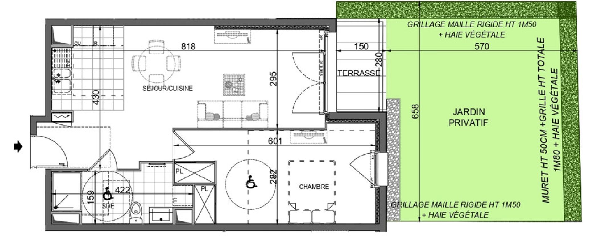 Appartement T2 de 51,40 m2 &agrave; Bois-D'Arcy Les communes - la chapelle saint-jean