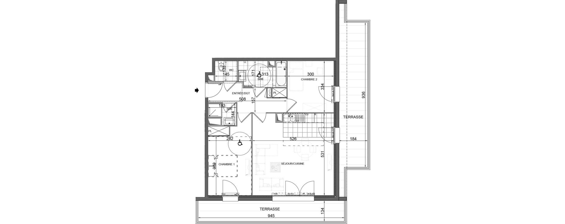 Appartement T3 de 67,45 m2 &agrave; Bois-D'Arcy Les communes - la chapelle saint-jean