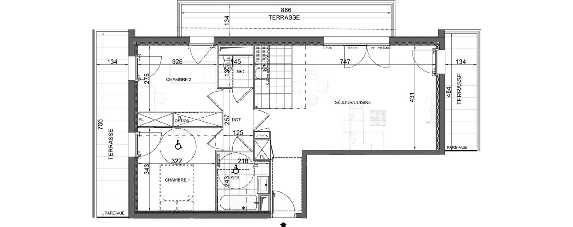 Appartement T3 de 67,95 m2 &agrave; Bois-D'Arcy Les communes - la chapelle saint-jean