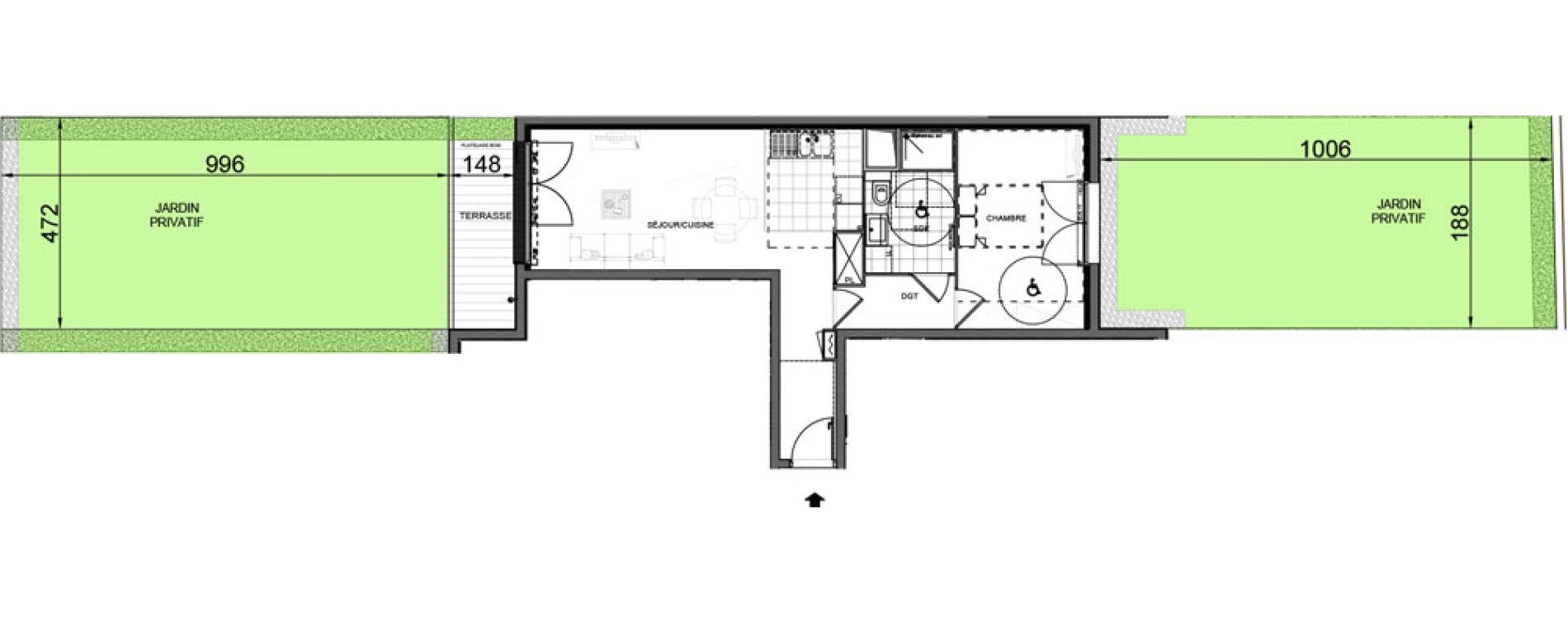 Appartement T2 de 49,65 m2 &agrave; Bois-D'Arcy Les communes - la chapelle saint-jean