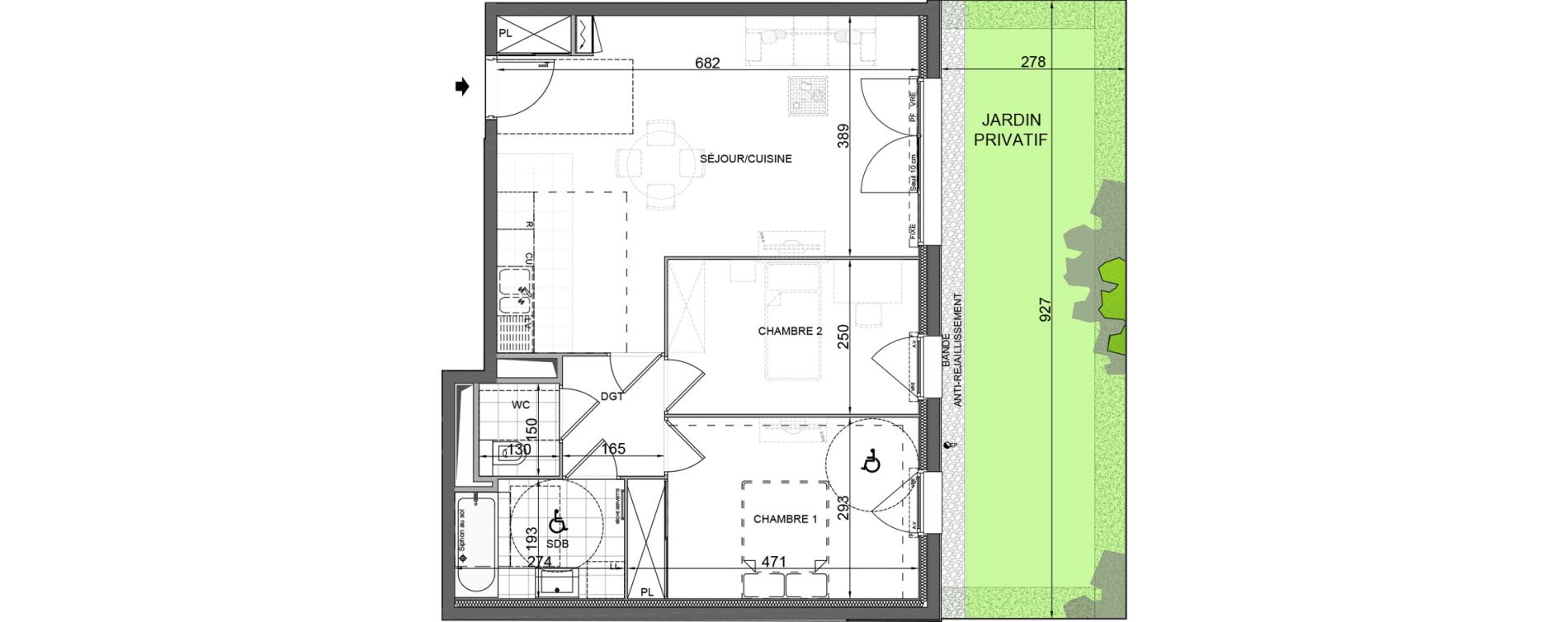 Appartement T3 de 64,15 m2 &agrave; Bois-D'Arcy Les communes - la chapelle saint-jean