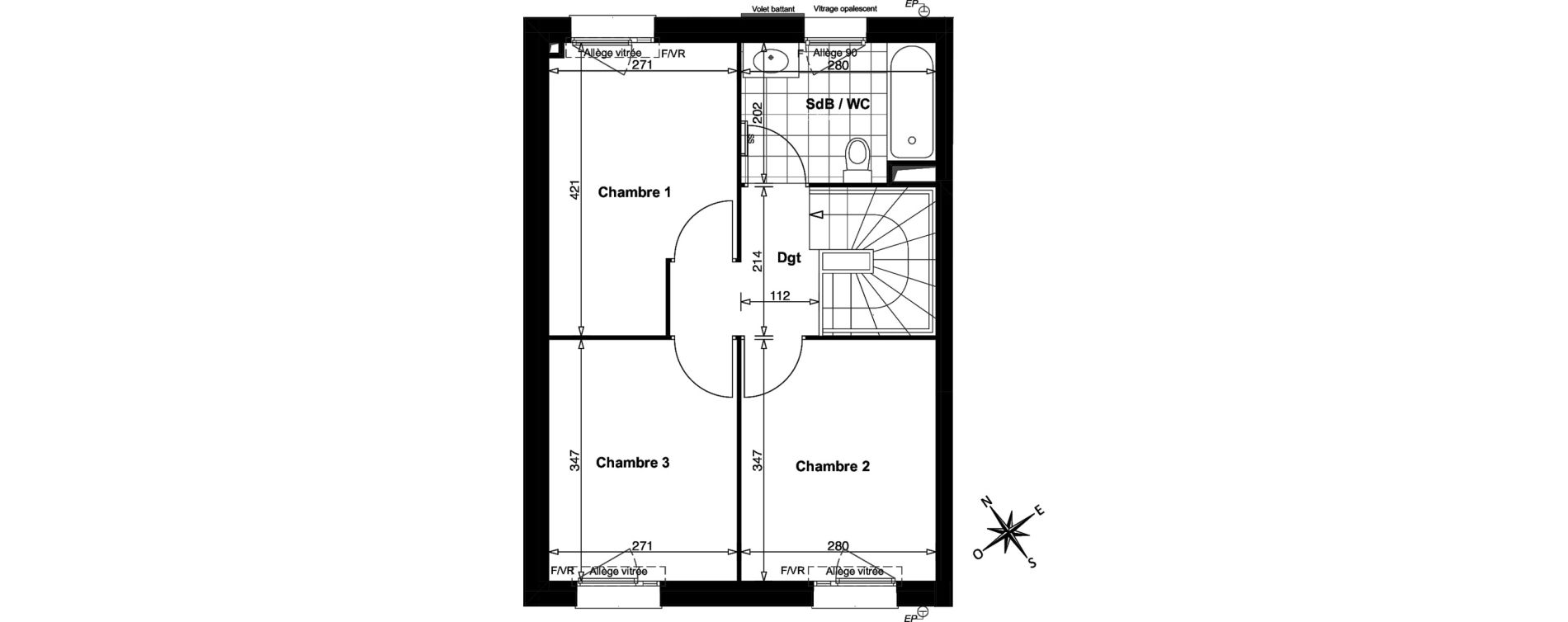 Maison T4 de 84,49 m2 &agrave; Bois-D'Arcy La croix bonnet