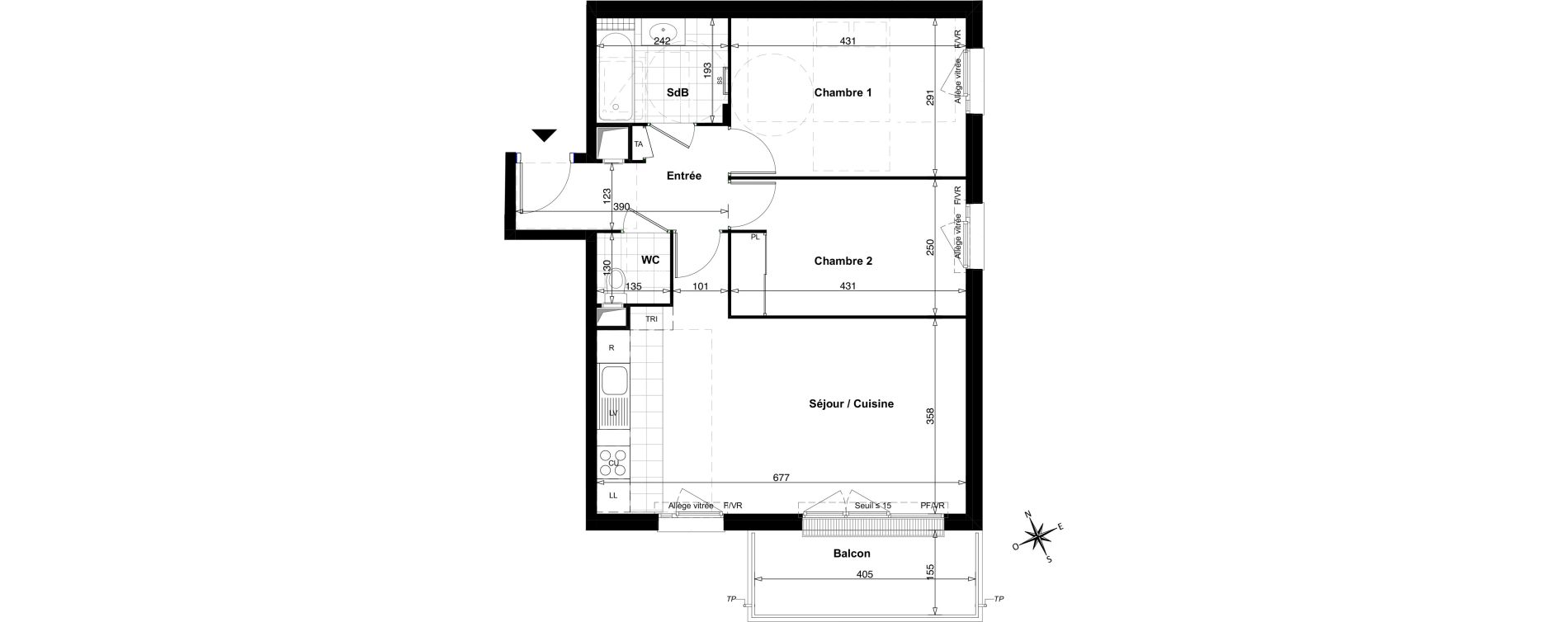 Appartement T3 de 61,32 m2 &agrave; Bois-D'Arcy La croix bonnet