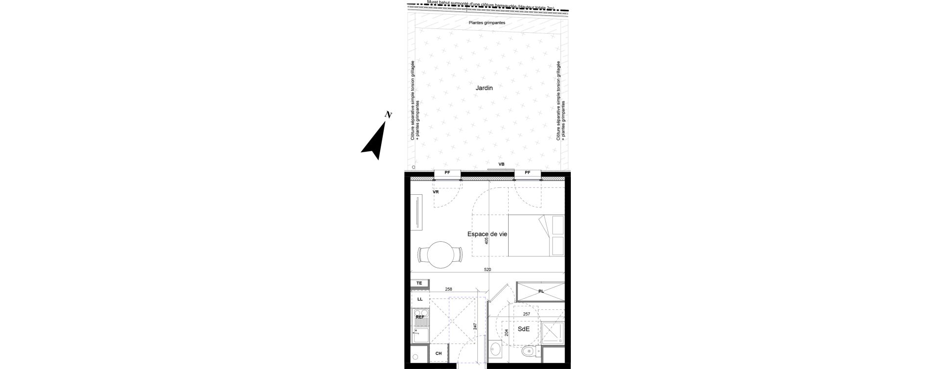 Appartement T1 de 30,50 m2 &agrave; Bois-D'Arcy La butte du moulin