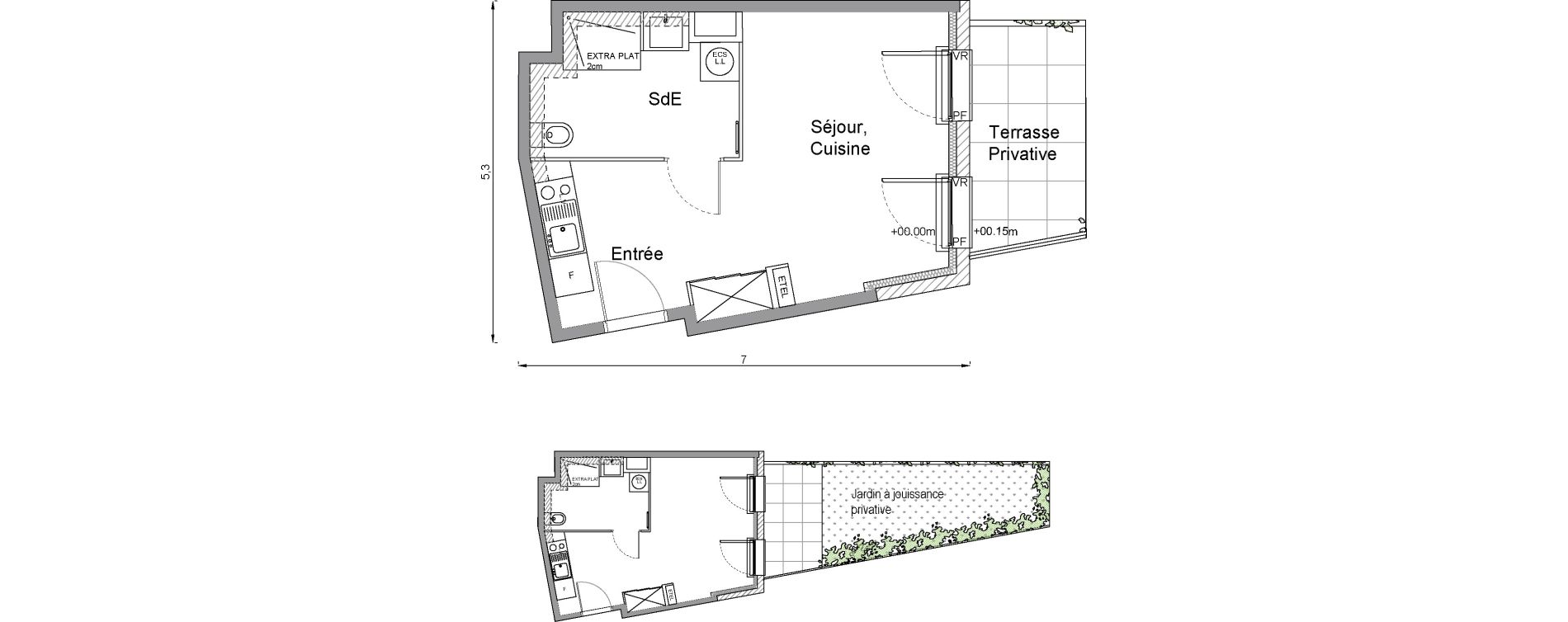 Appartement T1 de 27,70 m2 &agrave; Bonni&egrave;res-Sur-Seine Centre