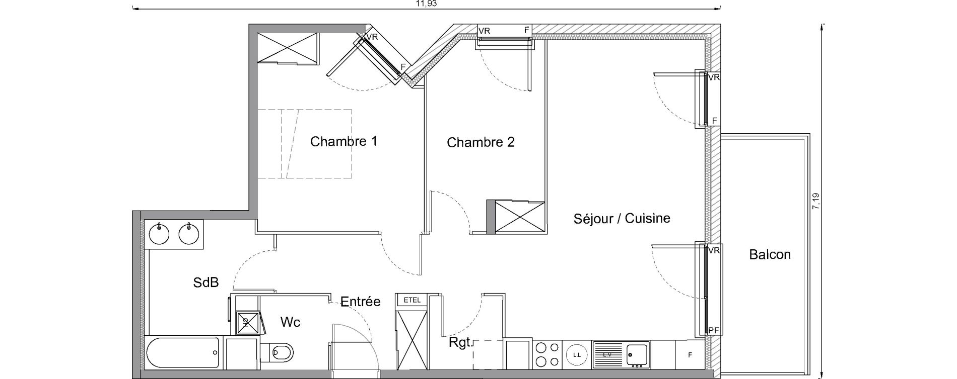 Appartement T3 de 64,70 m2 &agrave; Bonni&egrave;res-Sur-Seine Centre