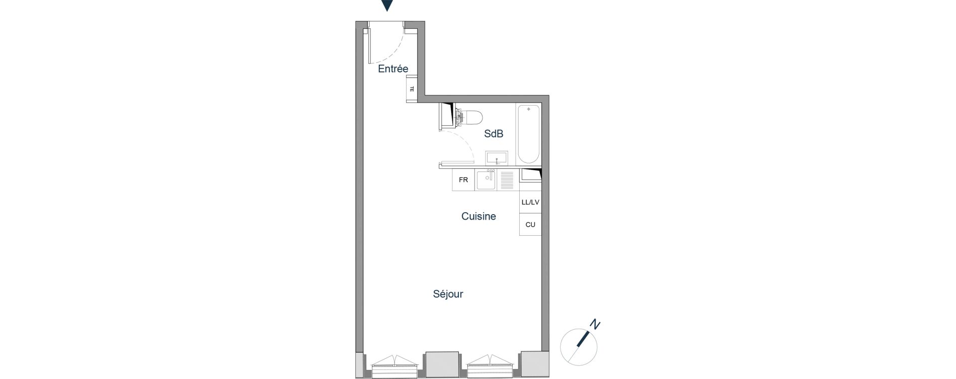 Appartement T1 de 35,50 m2 &agrave; Bougival Centre