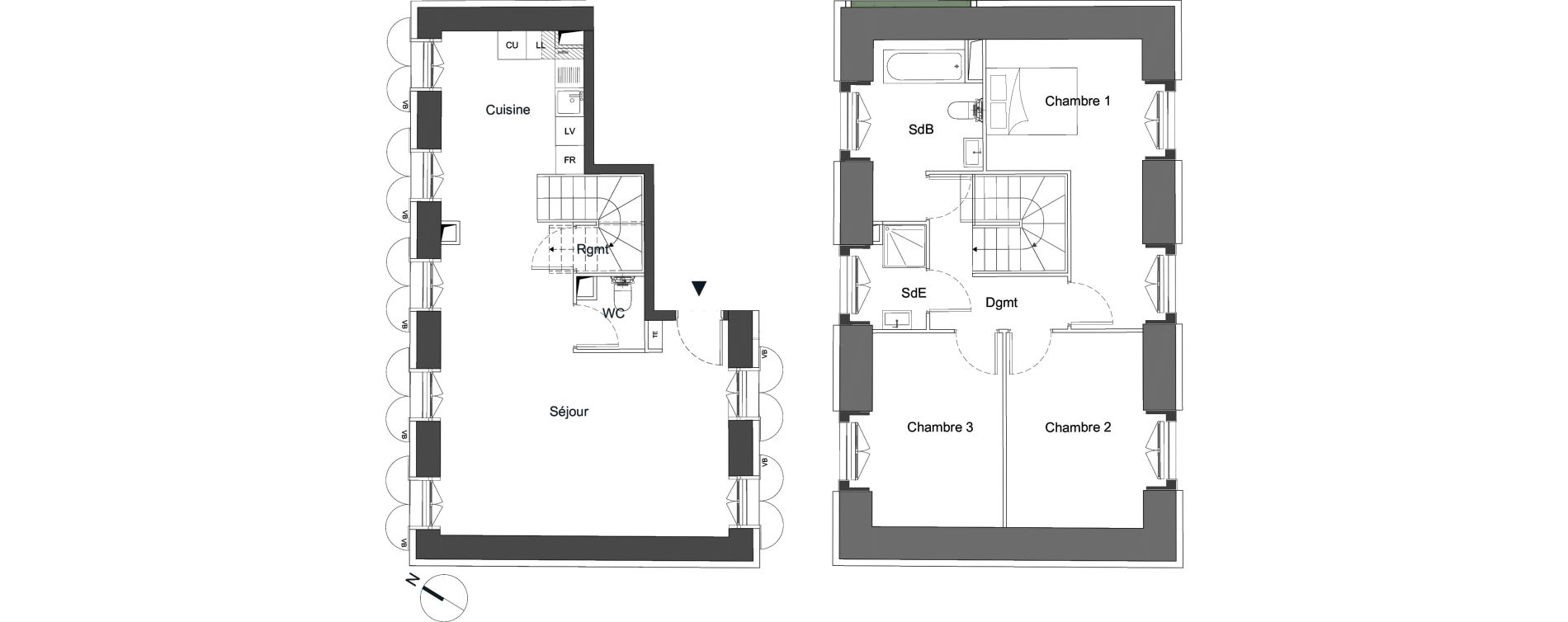 Duplex T4 de 96,50 m2 &agrave; Bougival Centre