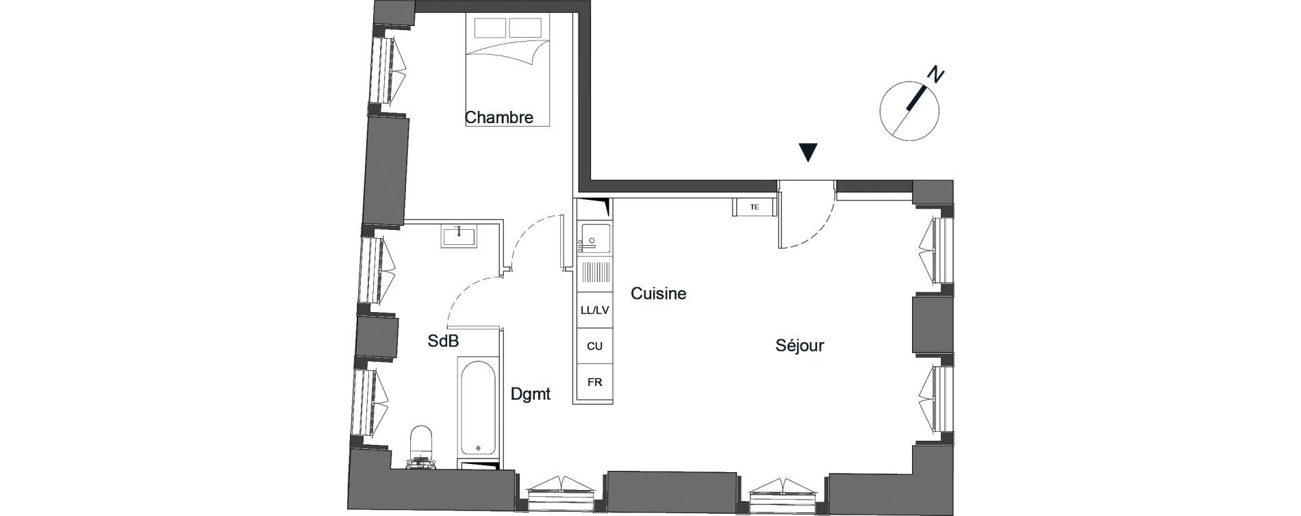 Appartement T2 de 48,50 m2 &agrave; Bougival Centre