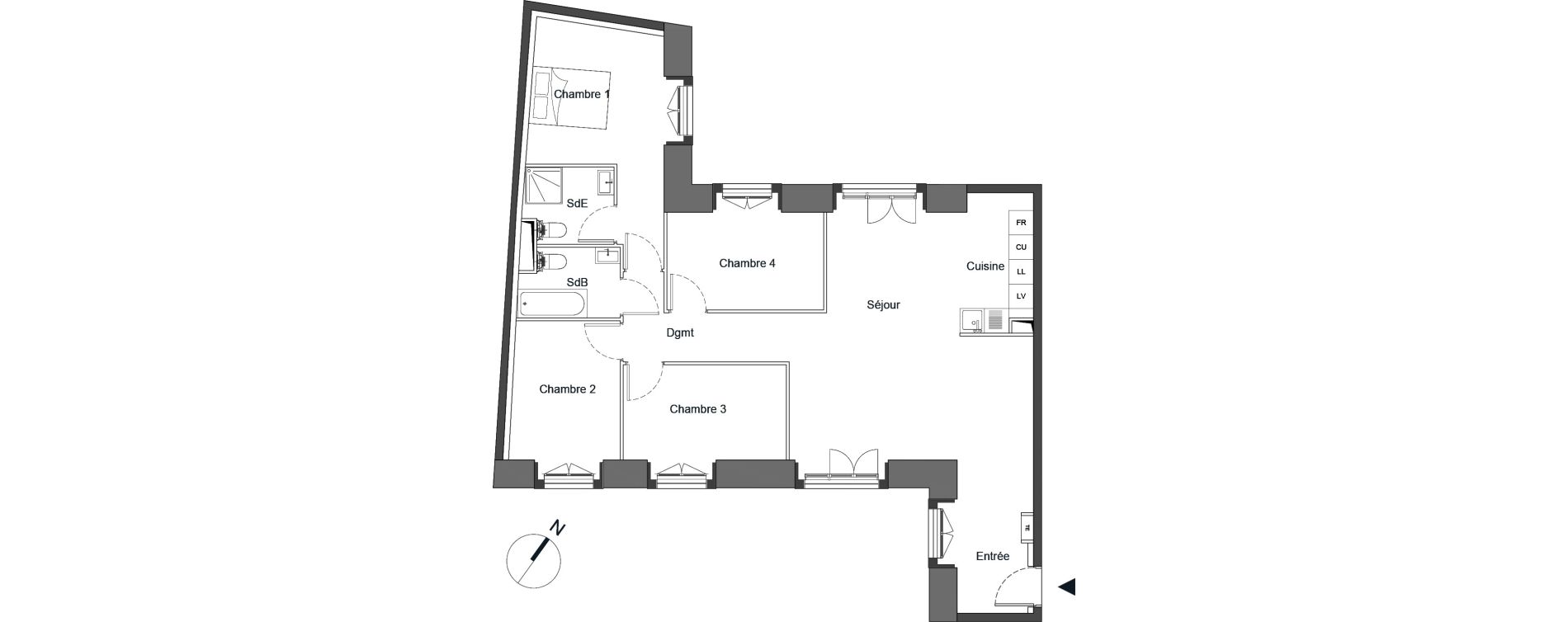 Appartement T5 de 99,00 m2 &agrave; Bougival Centre