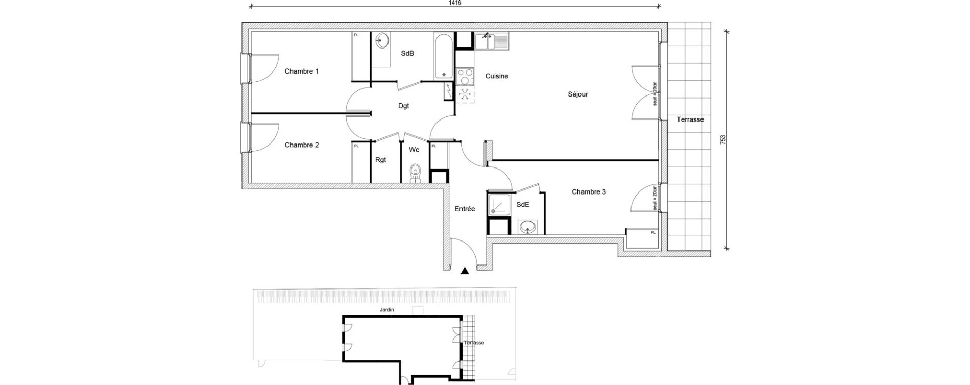 Appartement T4 de 86,14 m2 &agrave; Buchelay Centre