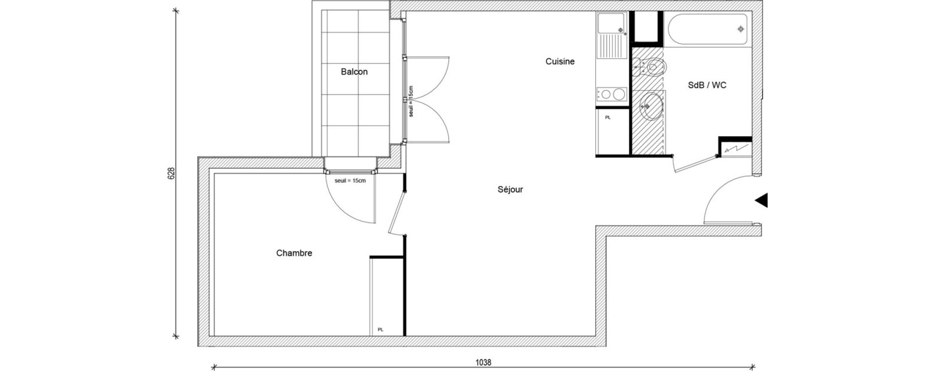 Appartement T2 de 45,94 m2 &agrave; Buchelay Centre