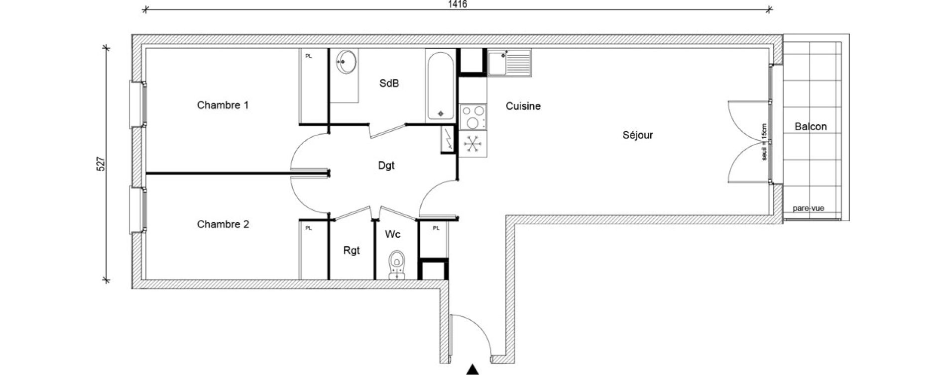 Appartement T3 de 65,94 m2 &agrave; Buchelay Centre