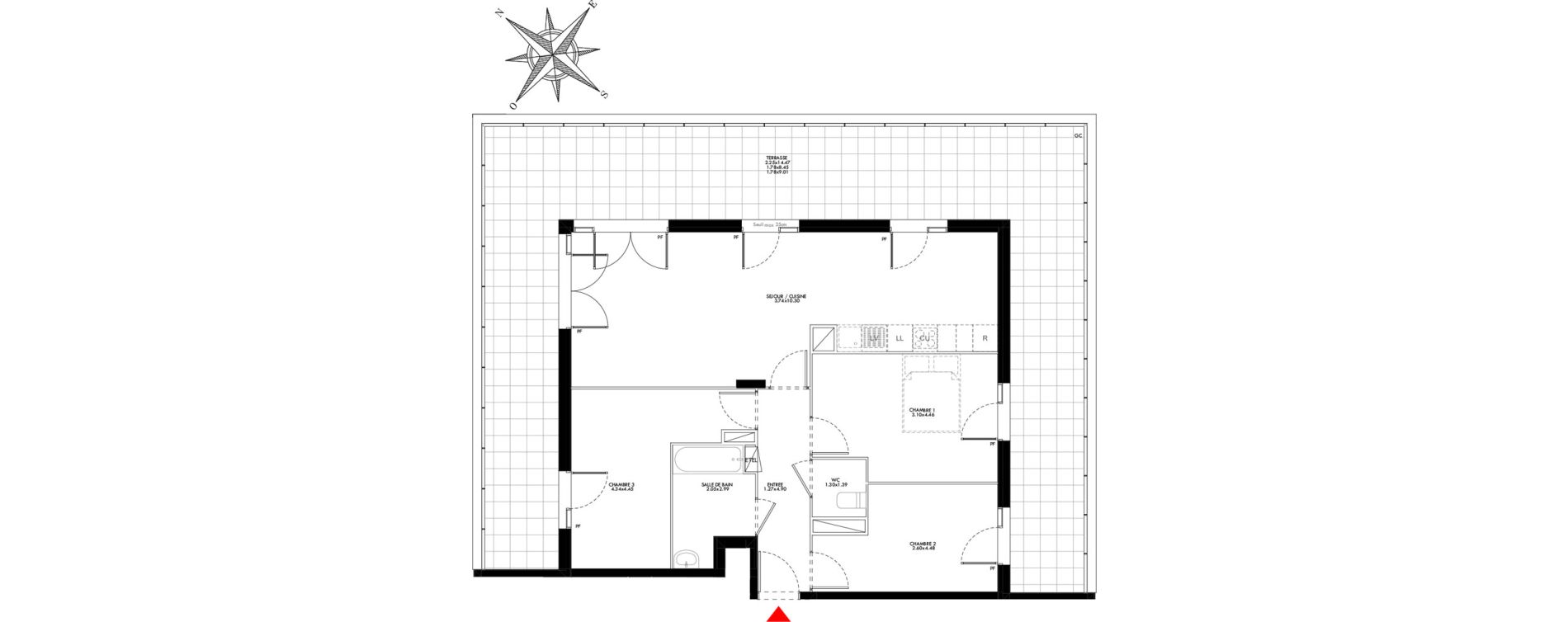 Appartement T4 de 83,03 m2 &agrave; Carri&egrave;res-Sous-Poissy Saint-louis