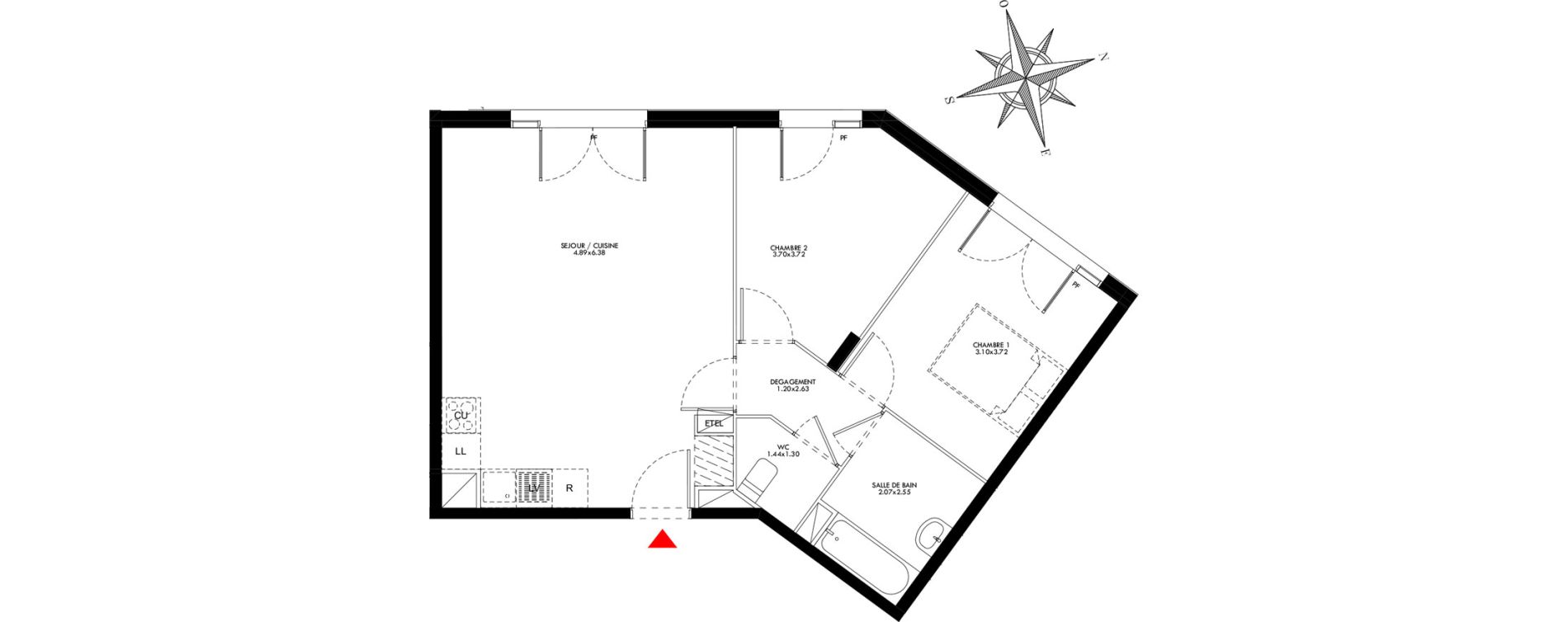 Appartement T3 de 62,70 m2 &agrave; Carri&egrave;res-Sous-Poissy Saint-louis