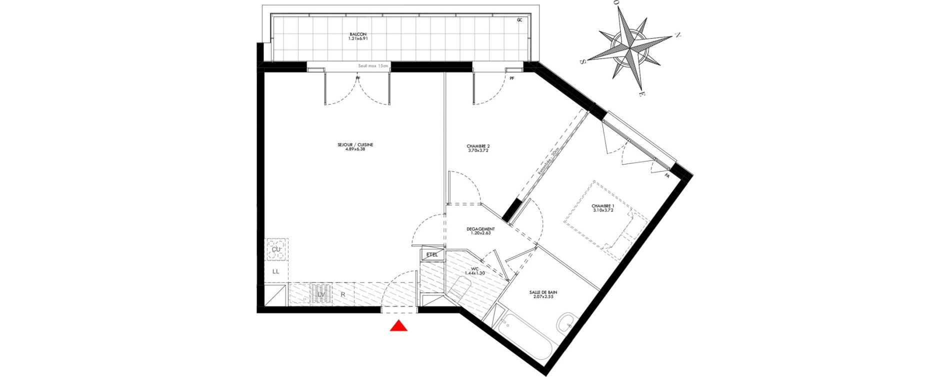 Appartement T3 de 62,70 m2 &agrave; Carri&egrave;res-Sous-Poissy Saint-louis