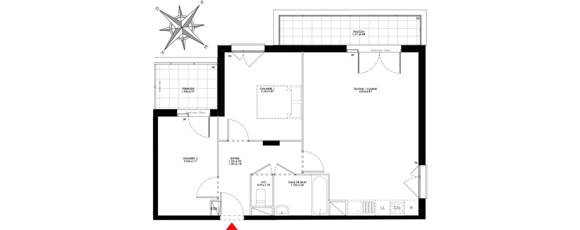 Appartement T3 de 65,45 m2 &agrave; Carri&egrave;res-Sous-Poissy Saint-louis