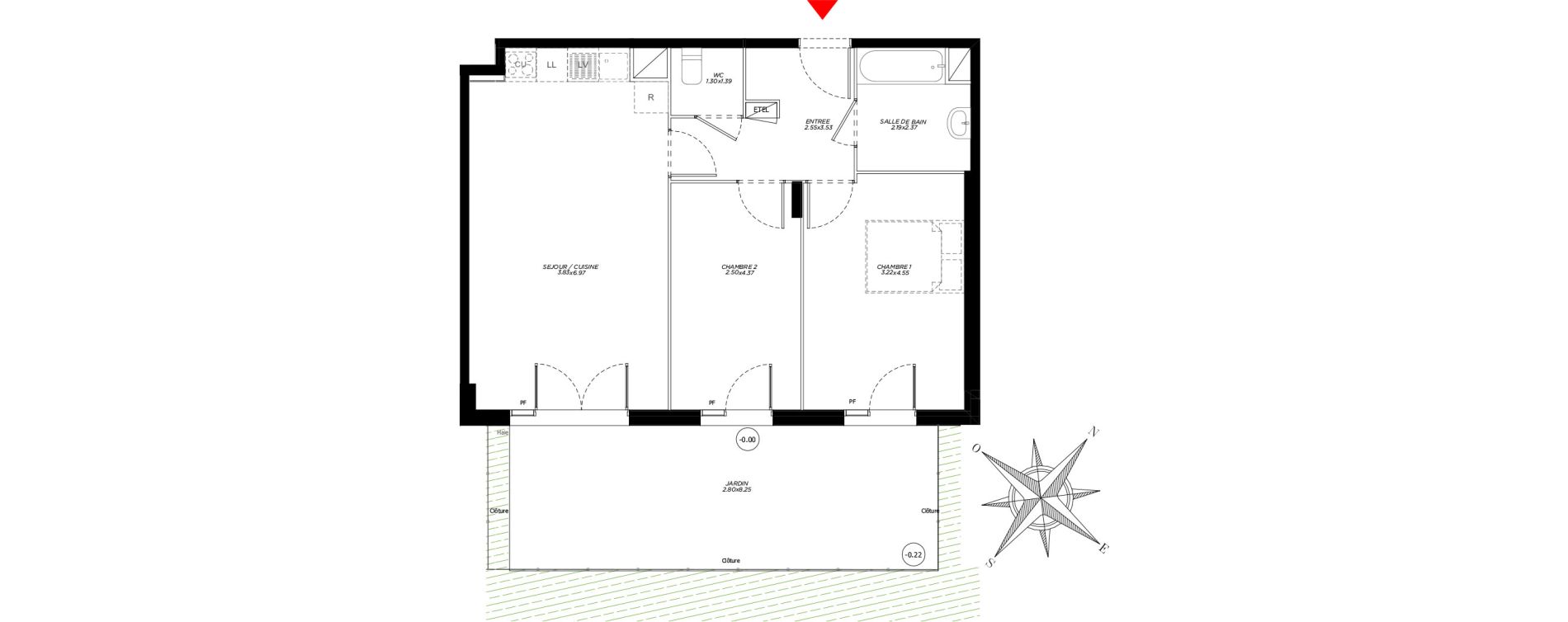 Appartement T3 de 63,92 m2 &agrave; Carri&egrave;res-Sous-Poissy Saint-louis