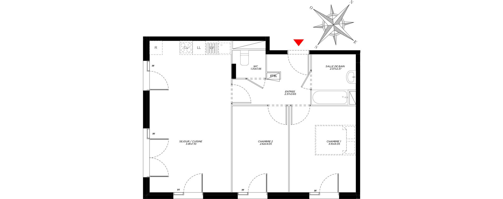 Appartement T3 de 63,32 m2 &agrave; Carri&egrave;res-Sous-Poissy Saint-louis