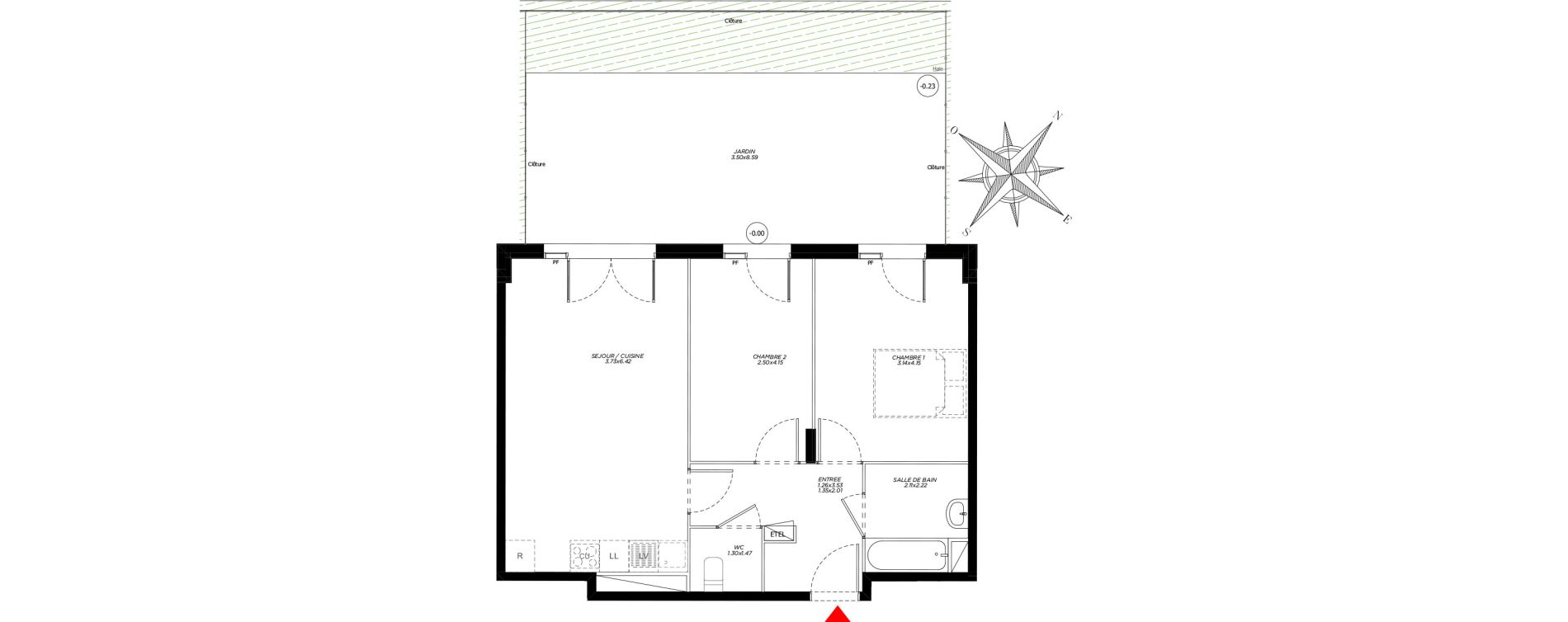 Appartement T3 de 60,42 m2 &agrave; Carri&egrave;res-Sous-Poissy Saint-louis