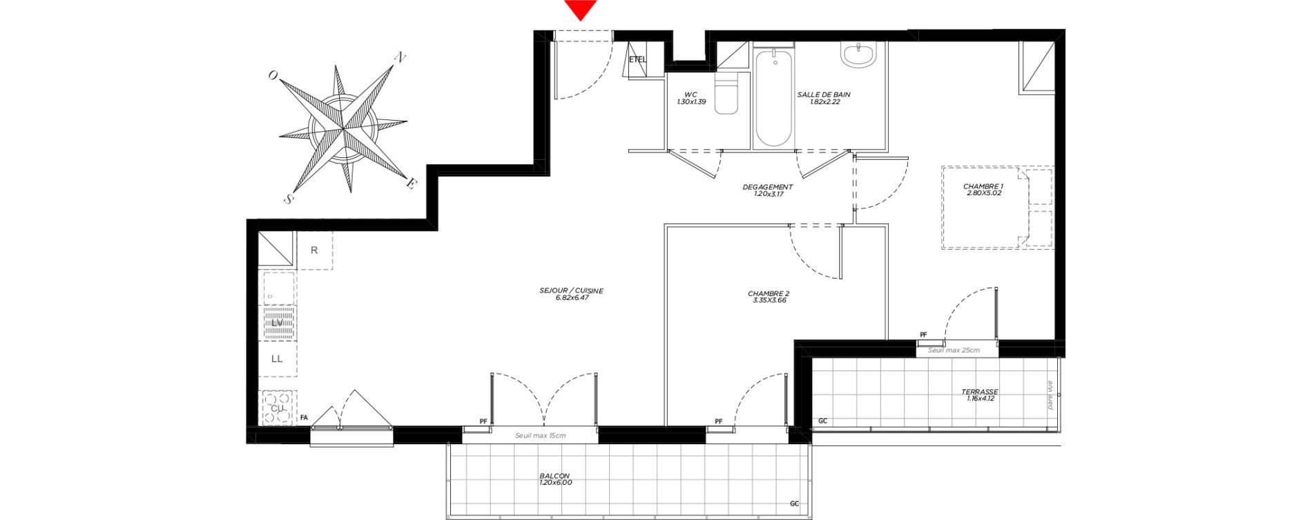 Appartement T3 de 63,15 m2 &agrave; Carri&egrave;res-Sous-Poissy Saint-louis