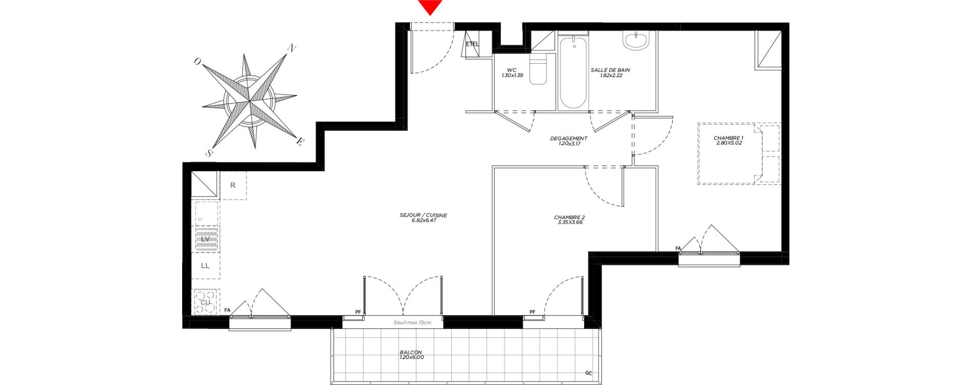 Appartement T3 de 63,15 m2 à Carrières-Sous-Poissy Saint-louis
