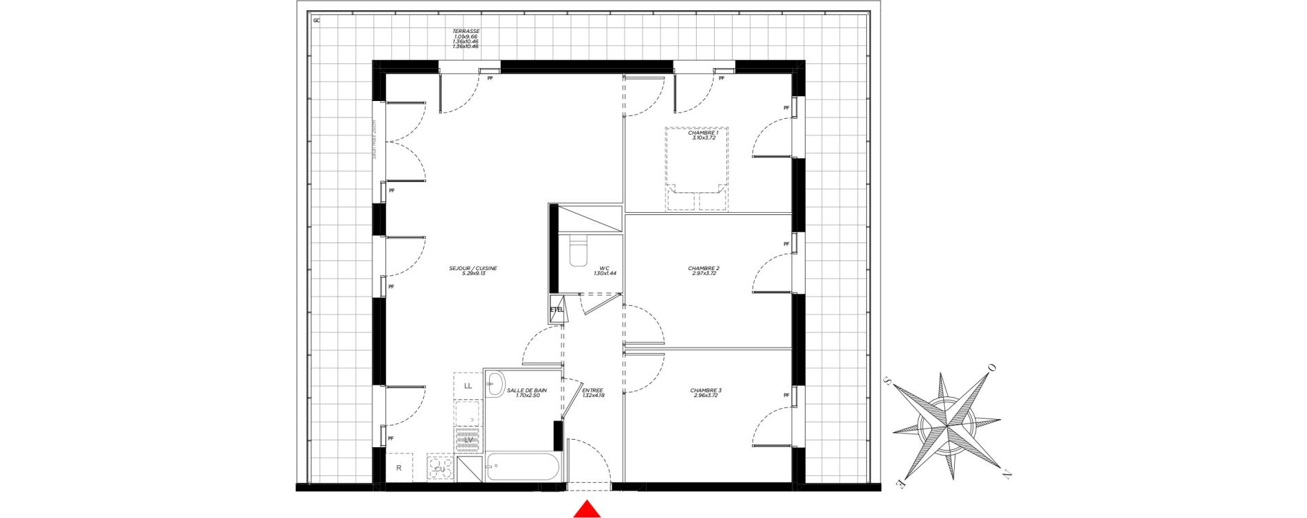 Appartement T4 de 79,17 m2 &agrave; Carri&egrave;res-Sous-Poissy Saint-louis