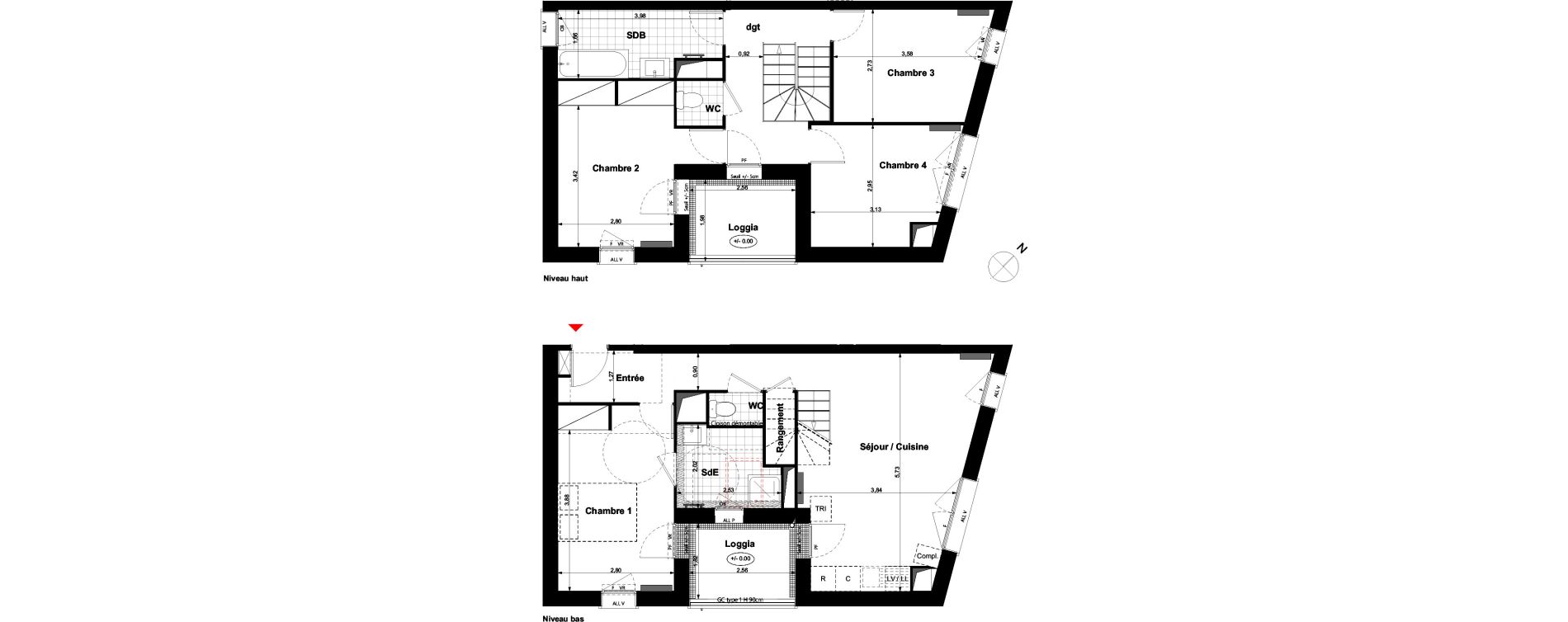 Duplex T5 de 89,68 m2 &agrave; Carri&egrave;res-Sous-Poissy Nouvelle centralit&eacute;