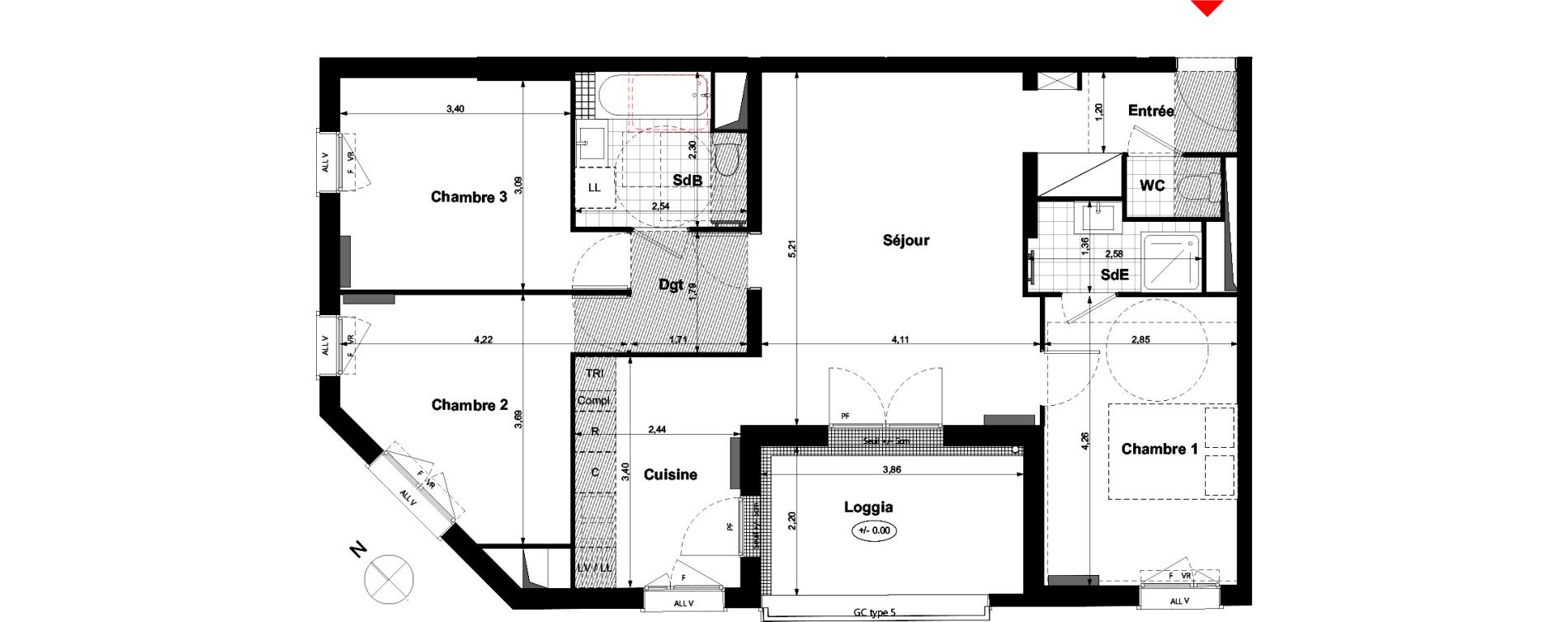 Appartement T4 de 80,91 m2 &agrave; Carri&egrave;res-Sous-Poissy Nouvelle centralit&eacute;