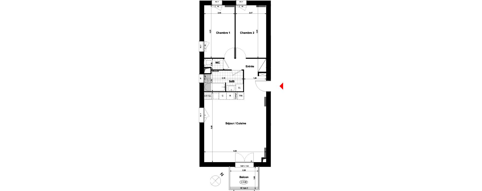 Appartement T3 de 61,63 m2 &agrave; Carri&egrave;res-Sous-Poissy Nouvelle centralit&eacute;