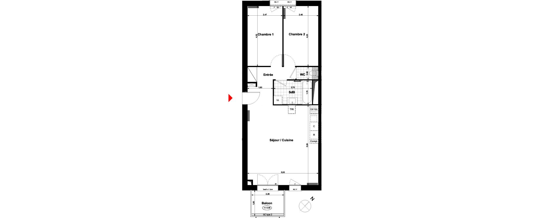 Appartement T3 de 61,18 m2 &agrave; Carri&egrave;res-Sous-Poissy Nouvelle centralit&eacute;