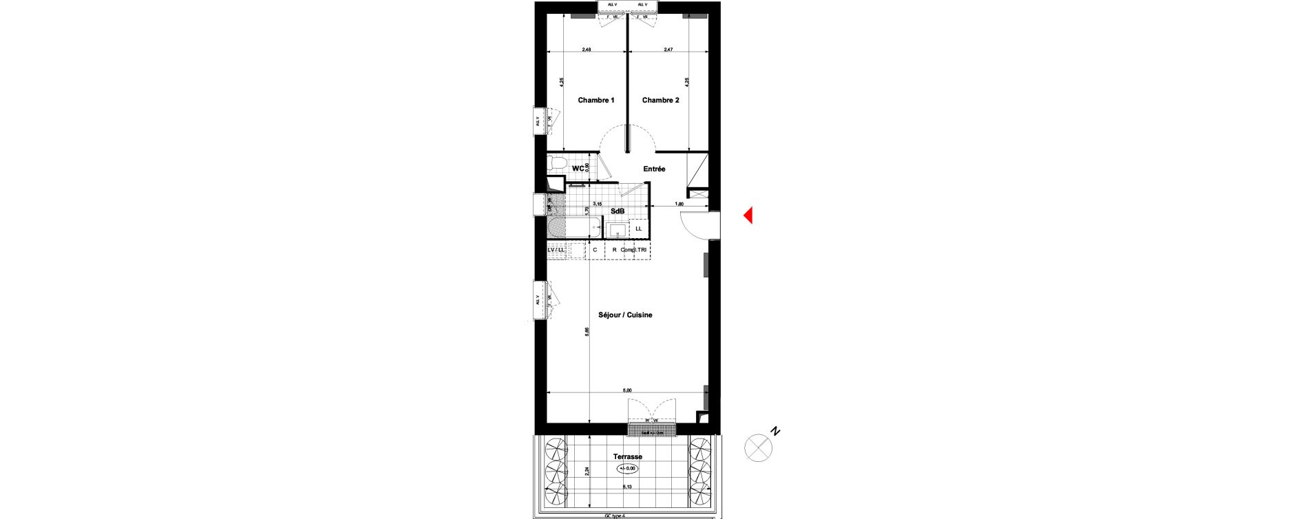 Appartement T3 de 61,63 m2 &agrave; Carri&egrave;res-Sous-Poissy Nouvelle centralit&eacute;