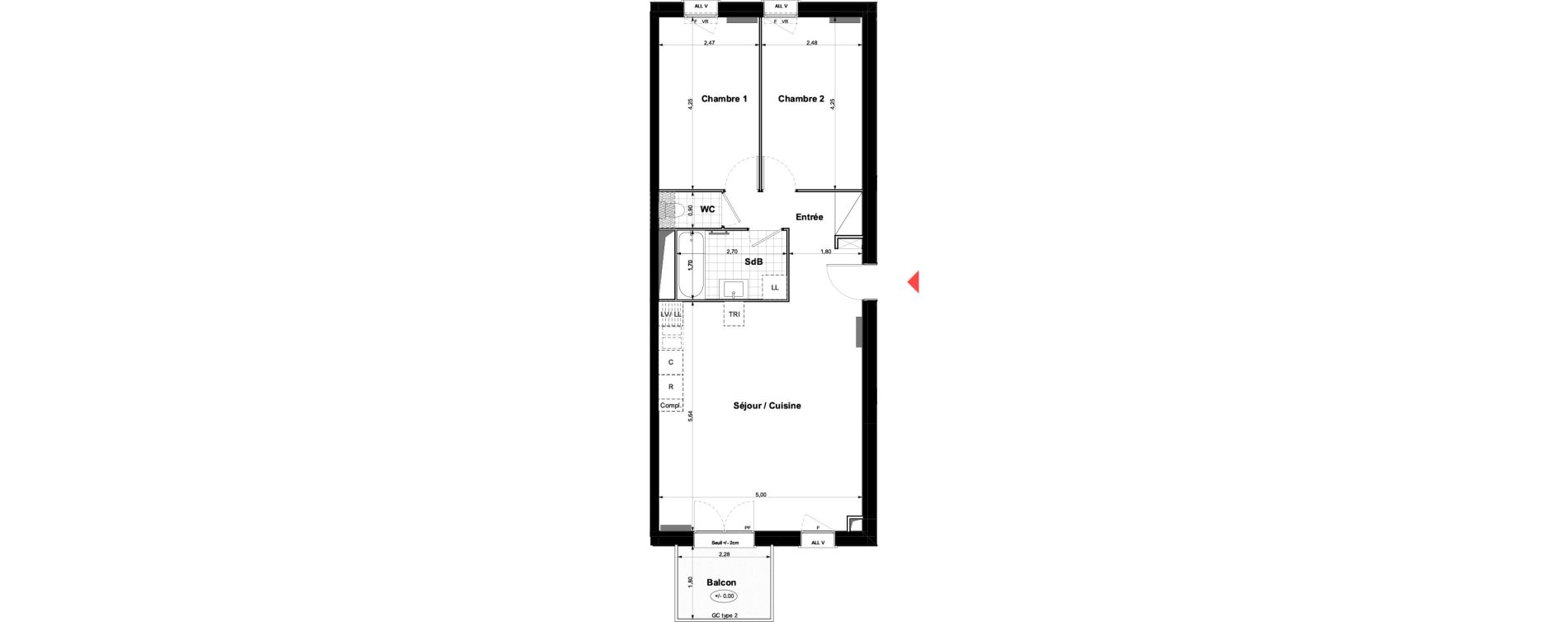 Appartement T3 de 61,18 m2 &agrave; Carri&egrave;res-Sous-Poissy Nouvelle centralit&eacute;