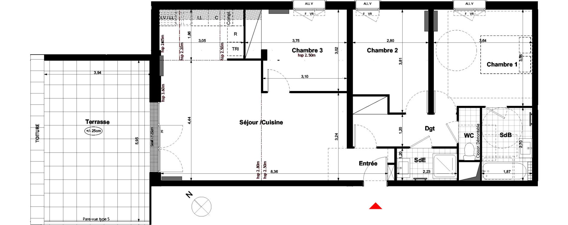 Appartement T4 de 82,52 m2 &agrave; Carri&egrave;res-Sous-Poissy Nouvelle centralit&eacute;