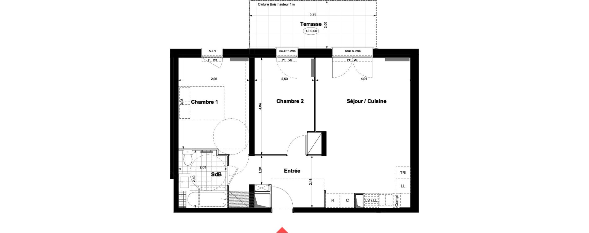Appartement T3 de 57,42 m2 &agrave; Carri&egrave;res-Sous-Poissy Nouvelle centralit&eacute;